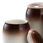 Elama Toasted Coconut 3-Piece Ceramic Kitchen Canister Set with Airtight Lids thumbnail 2
