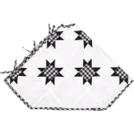 VHC Brands Emmie 55 in. Black and White Patchwork Christmas Tree Skirt - Hand-Quilted Cotton thumbnail 3