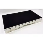 Elegance 19 x 11.5 in. Rectangular Mirror Serving Tray with Chrome Steel Frame thumbnail 3