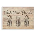 Stupell Industries Wash Your Hands Pineapple Wood Wall Art, 10 x 15 in. thumbnail 1