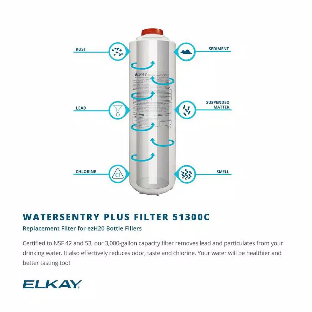 Elkay WaterSentry Plus Replacement Filter for Elkay ezH2O Bottle Filling Stations & EWF3000 Systems