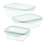 Lock & Lock Purely Better 6-Piece Borosilicate Glass Food Storage Container Set thumbnail 1