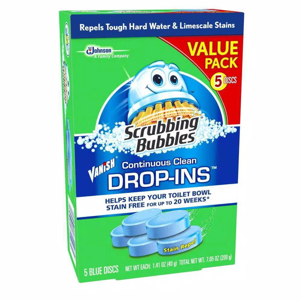 Scrubbing Bubbles Vanish Continuous Clean Toilet Bowl Cleaner Drop-Ins, Blue, 5-Pack (Case of 6)