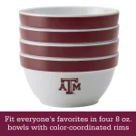 College Kitchen Collection Texas A&M Aggies 4-Piece Party Bowl Set, Maroon, 8 oz thumbnail 8