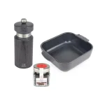 Unbranded Peugeot Royan 3-Piece Pepper Mill and Ceramic Ovenware Set thumbnail 1