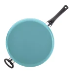 Farberware PURECOOK 5 Qt. Aluminum Ceramic Nonstick Saute Pan with Glass Lid, Aqua thumbnail 4