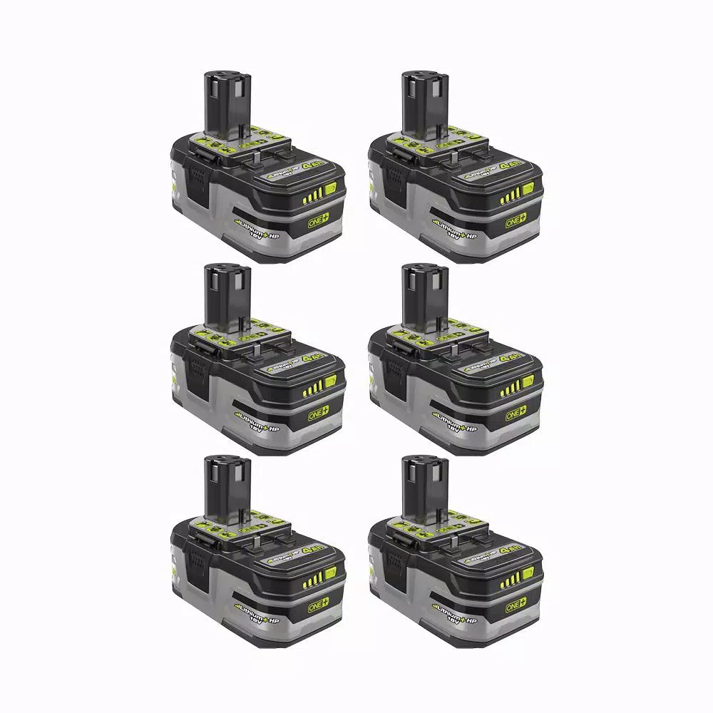 RYOBI 18V ONE+ LITHIUM+ HP 4.0 Ah High Capacity Battery 6-Pack