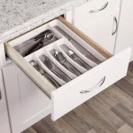 Real Solutions for Real Life White Plastic 6-Compartment Utensil Drawer Organizer Tray thumbnail 4