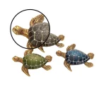 LITTON LANE 5 in. Polystone Sea Turtle Sculptures, Set of 3 - Coastal Decorative Statuary thumbnail 3
