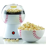 Brentwood Baseball Themed Hot Air Popcorn Maker, 2 oz. White Countertop Popper thumbnail 2