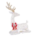 Home Accents Holiday 3.5 ft Polar Wishes White LED Lying Deer Yard Decoration thumbnail 5