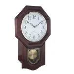 Unbranded Classic Schoolhouse Cherry Wood Wall Clock with Westminster Chime thumbnail 2