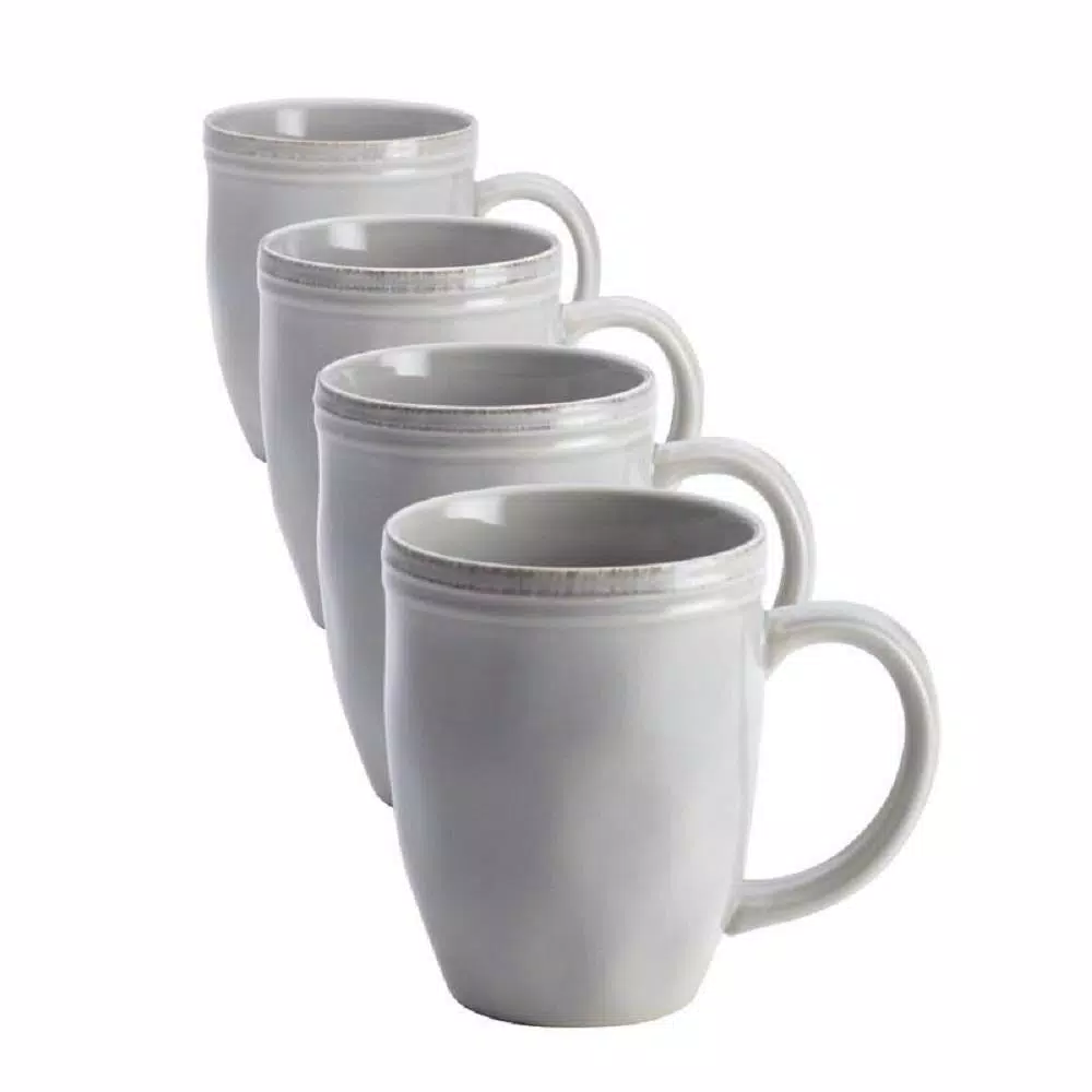Rachael Ray Cucina 16-Piece Stoneware Dinnerware Set, Sea Salt Gray