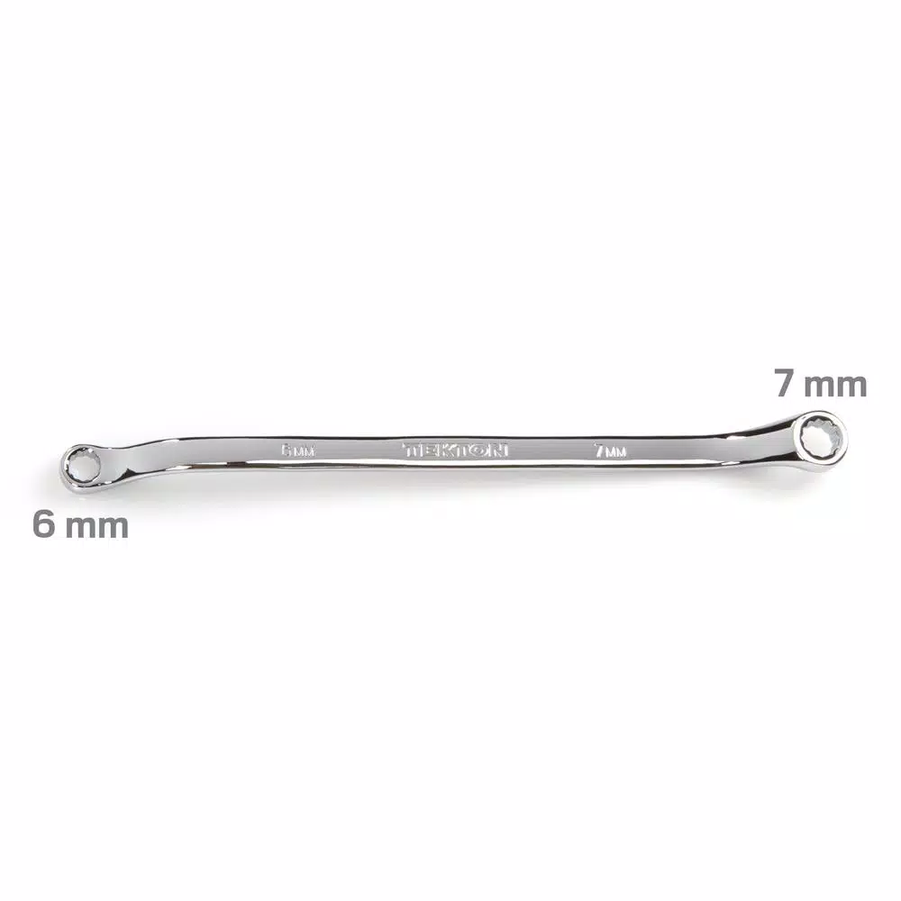TEKTON 6 mm x 7 mm 45° Offset Double Box End Wrench, Chrome Vanadium Steel
