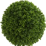 Nearly Natural 2.5 ft. UV Resistant Artificial Boxwood Ball Topiary Tree with Black Pot thumbnail 2