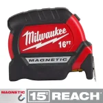 Milwaukee 16 ft. Compact Magnetic Tape Measure with 15 ft. Reach thumbnail 1