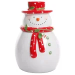 Gibson Home Jolly Plenitude Snowman Stoneware Cookie Jar, 7.5 in. thumbnail 1