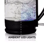 Ovente 1.5L Glass Electric Kettle with ProntoFill Technology, 1500W, Black thumbnail 8