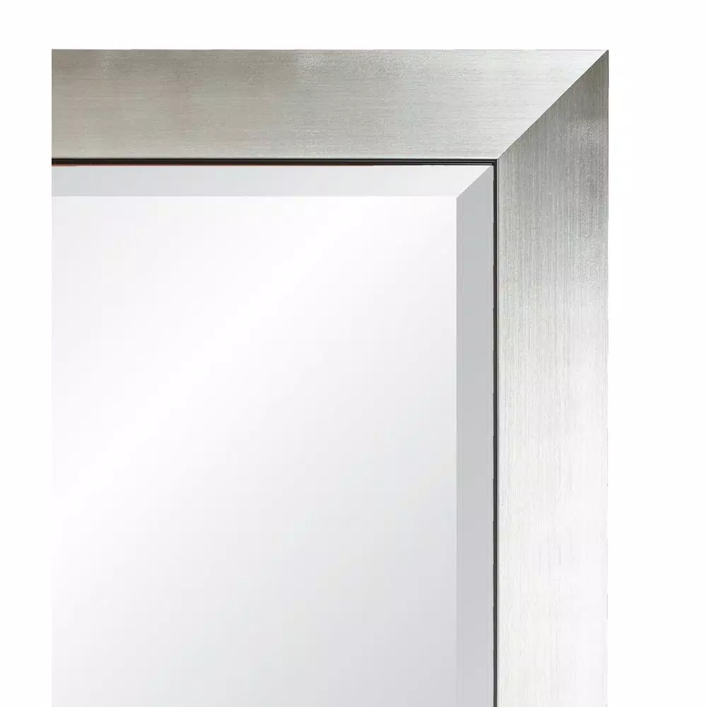 Alpine Art & Mirror Silverstone Family 29 x 35 in. Beveled Glass Contemporary Wall Mirror with Black Trim