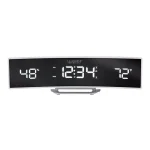 La Crosse Technology White Curved Digital Alarm Clock with Mirrored LED Display, Temperature, Humidity, and USB Charging Port thumbnail 1