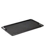 Basic Essentials 18 in. Cast Iron Rectangular Double Reversible Grill and Griddle, Pre-Seasoned Non-Stick thumbnail 2