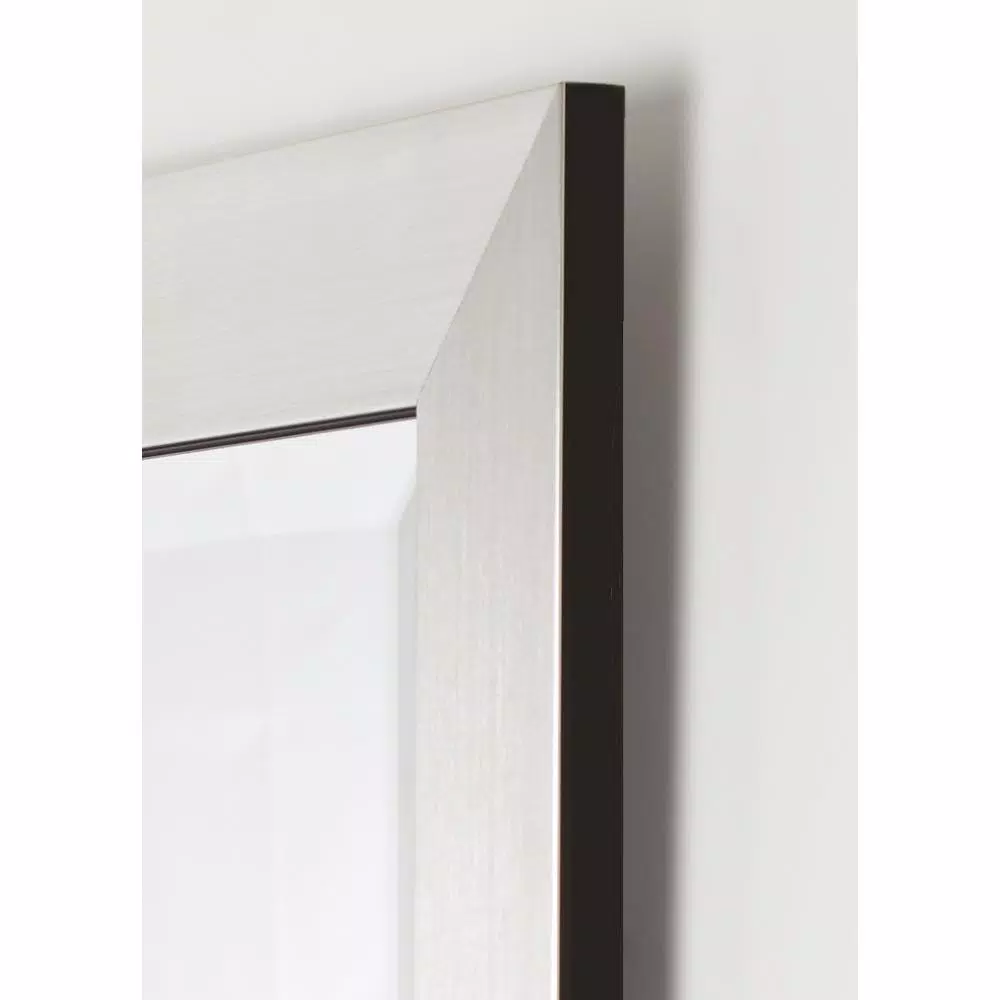 Alpine Art & Mirror Silverstone Family 29 x 35 in. Beveled Glass Contemporary Wall Mirror with Black Trim