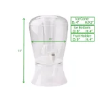 Mind Reader 128 oz. Clear Beverage Dispenser with Fruit Infuser and Ice Cone Holder thumbnail 6