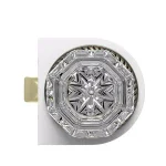 Nostalgic Warehouse Waldorf Crystal Passage Knob, Antique Brass, 2-3/8 in. Backset thumbnail 2