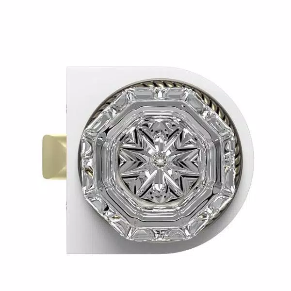 Nostalgic Warehouse Waldorf Crystal Passage Knob, Antique Brass, 2-3/8 in. Backset