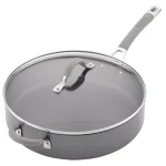 Circulon Elementum 5 qt. Hard-Anodized Aluminum Nonstick Saute Pan with Glass Lid, Oyster Gray thumbnail 5