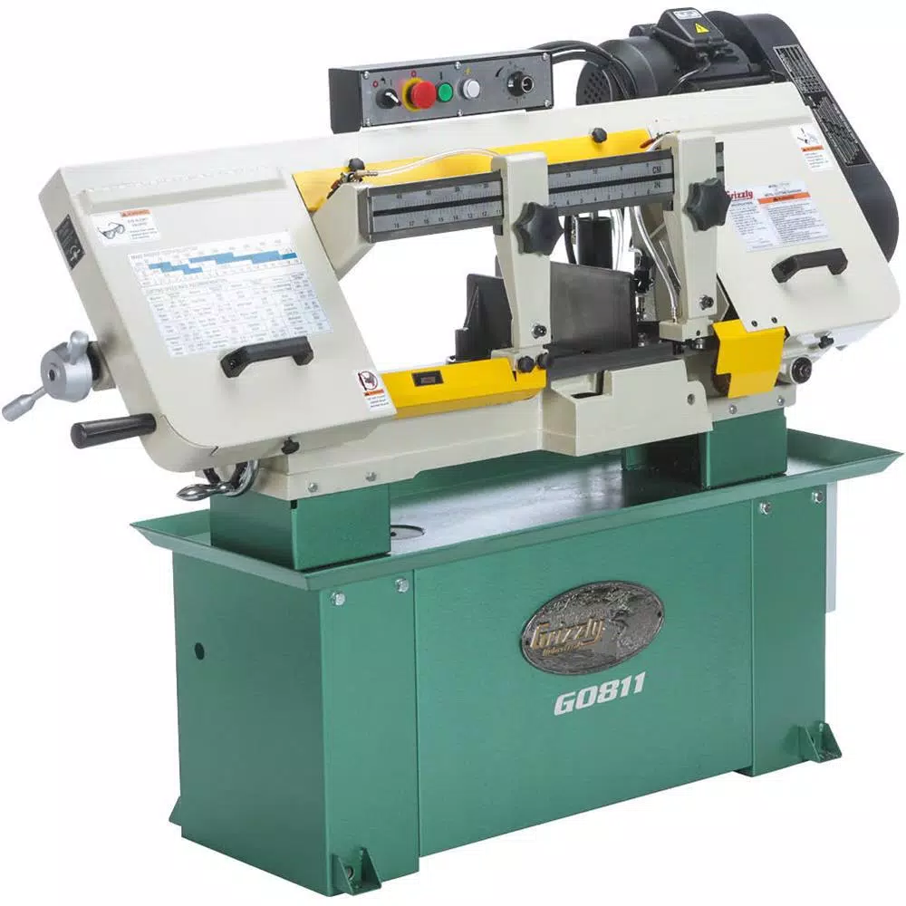 Grizzly Industrial Horizontal Metal-Cutting Bandsaw, 1-1/2 HP, 220V, 9 in. x 16 in. Capacity
