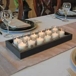 LUMABASE White Unscented Paraffin Votive Candles with Clear Glass Holders, 12-Count, 15-Hour Burn Time thumbnail 6