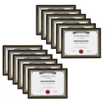 DesignOvation Corporate Document Frames, 8.5 x 11 in., Black with Gold Accent Trim (Set of 12) thumbnail 1