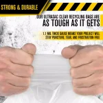 Ultrasac 45-Gallon Clear Heavy Duty Recycling Bags, 1.1 Mil Thick, 100-Count thumbnail 2