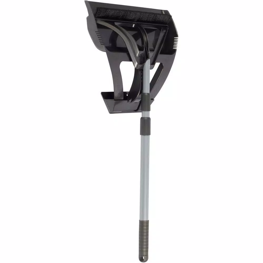 WISP 3-Piece Broom and Dustpan Set with Telescoping Handle and Bristle Seal Technology - Gray