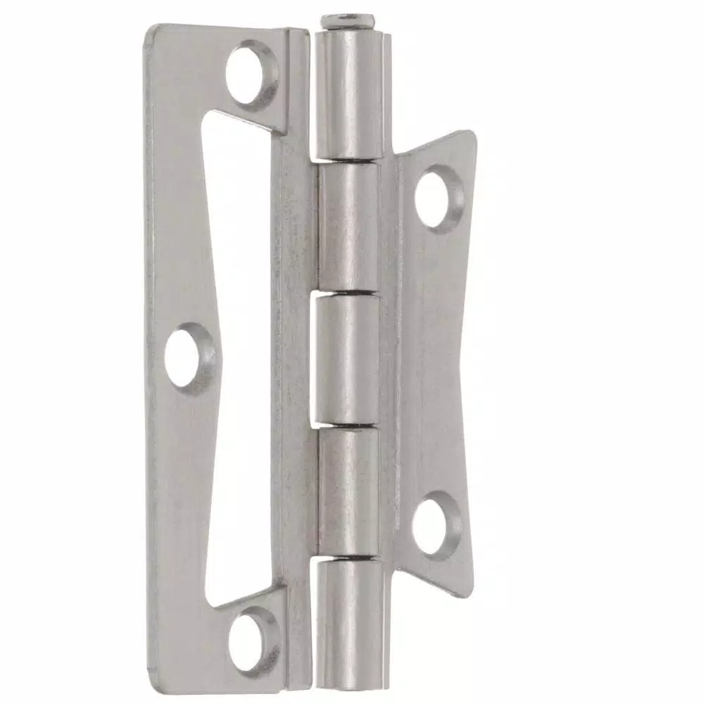 Everbilt 2.5 in. Satin Nickel Steel Non-Mortise Door Hinges, 2-Pack