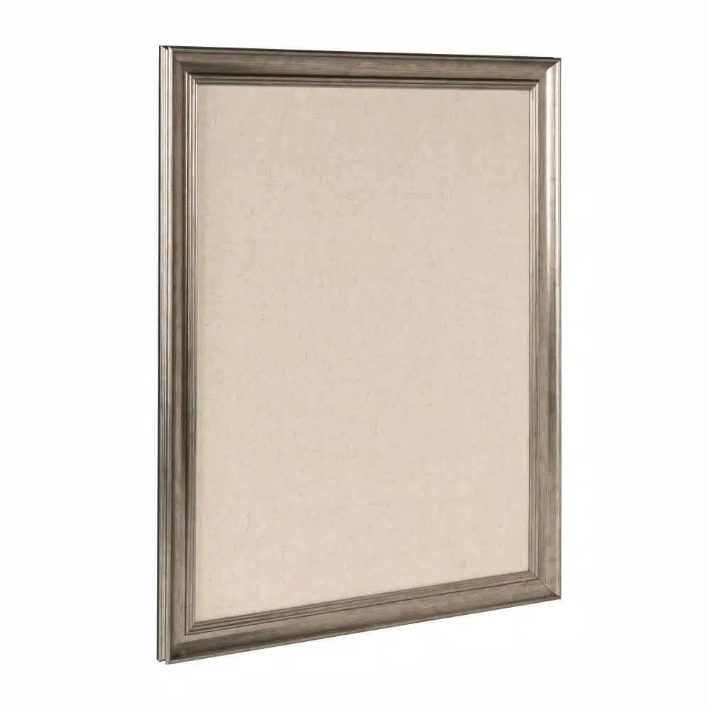 DesignOvation Macon Framed Linen Fabric Pinboard Memo Board - 23 x 29 in.
