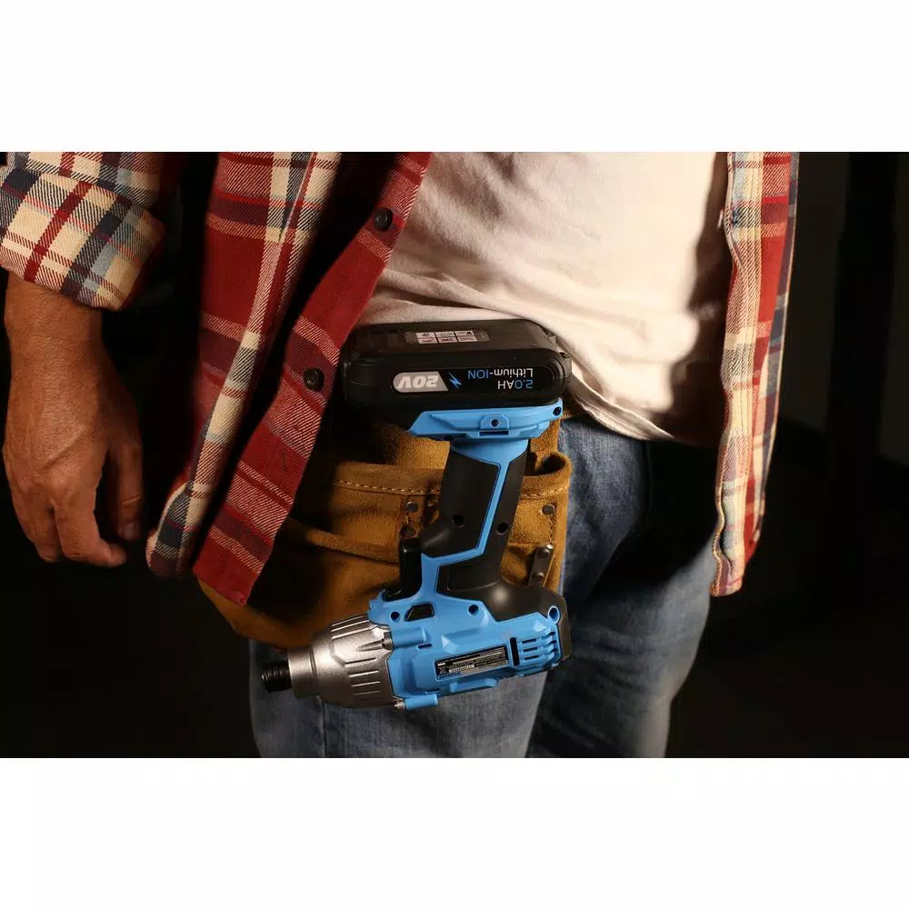 Pulsar 20V Cordless 1/4 in. Hex Impact Driver Kit with 2 Ah Battery and Charger