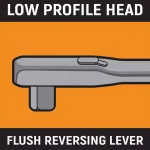 GEARWRENCH 1/2 in. Drive 90-Tooth Locking Flex Head Teardrop Ratchet thumbnail 3