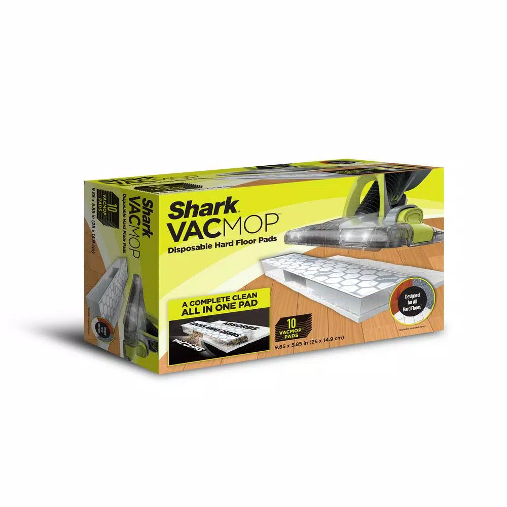 Shark VACMOP Disposable Hard Floor Vacuum and Mop Pad Refills, Microfiber, 10-Count