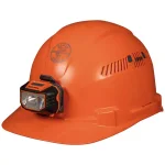 Klein Tools Vented Orange Cap Style Hard Hat with Removable Headlamp thumbnail 1