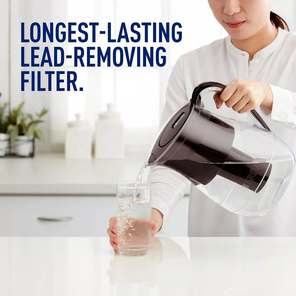 Brita Monterey 10-Cup Water Filter Pitcher with Longlast Filter, Black