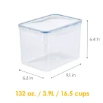 LOCK & LOCK Easy Essentials Pantry 16.5-Cup Rectangular Food Storage Container, Airtight & Leakproof Plastic Container thumbnail 6
