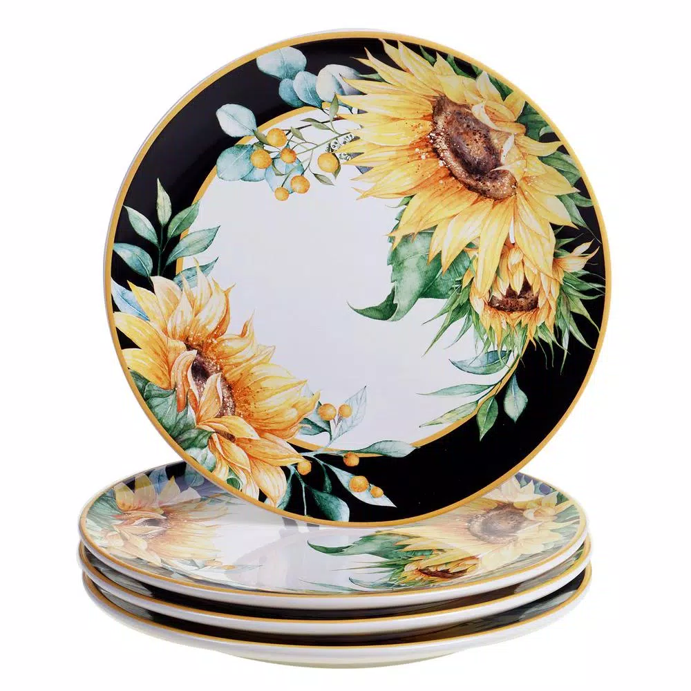 Certified International Sunflower Fields 16-Piece Earthenware Dinnerware Set, Service for 4