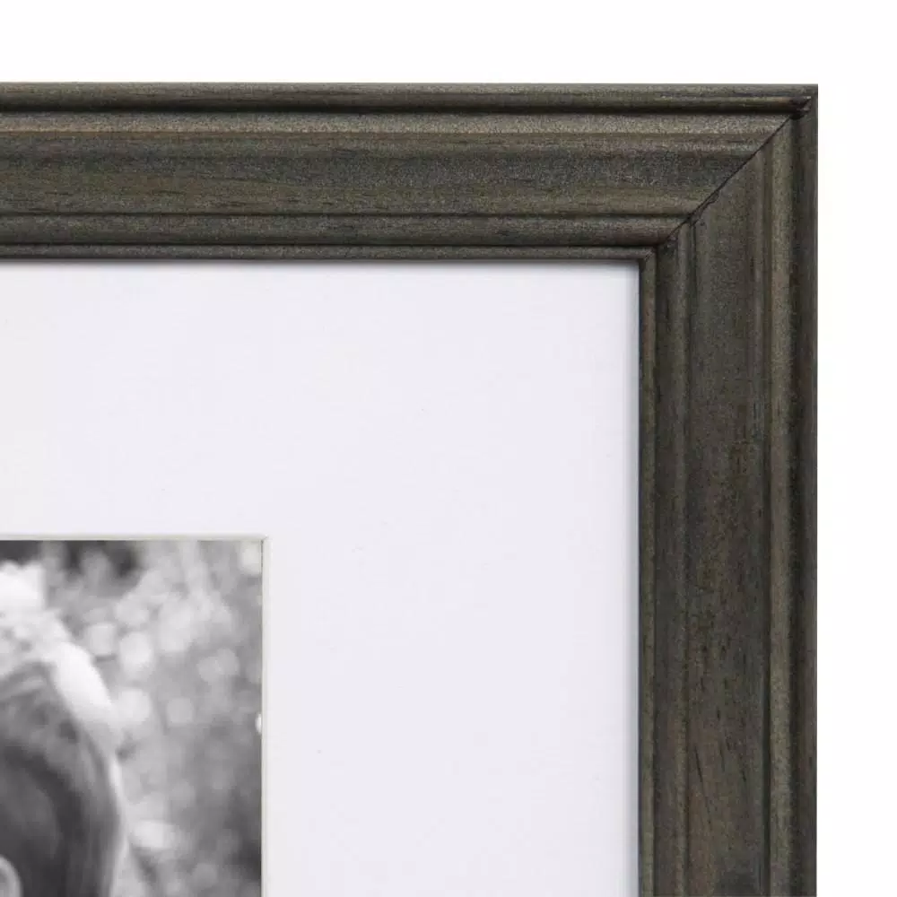 Kate and Laurel Bordeaux Charcoal Gray Wood Gallery Wall Picture Frame Set, 10-Piece