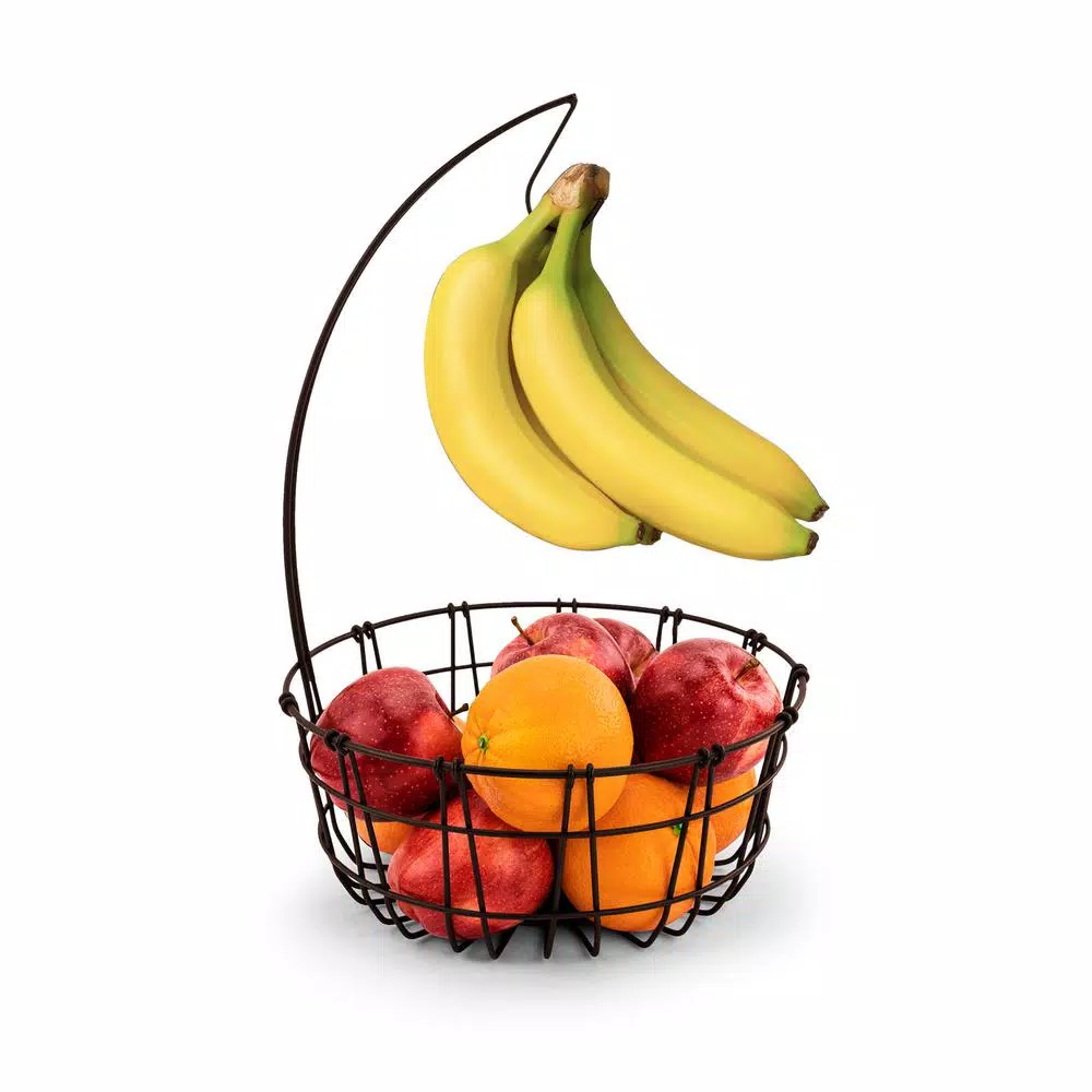 Spectrum Austin Steel Fruit Bowl with Banana Hook, Bronze
