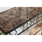 Kings Brand Furniture Kings 11-Bottle Black Metal Wine Rack with Marble Finish Top thumbnail 4