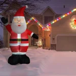 Fraser Hill Farm 12 ft. Traditional Santa Christmas Inflatable, Pre-lit Outdoor Holiday Decoration thumbnail 8