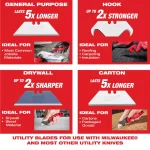 Milwaukee FASTBACK Folding Utility Knife with Blade Storage and Gut Hook thumbnail 3