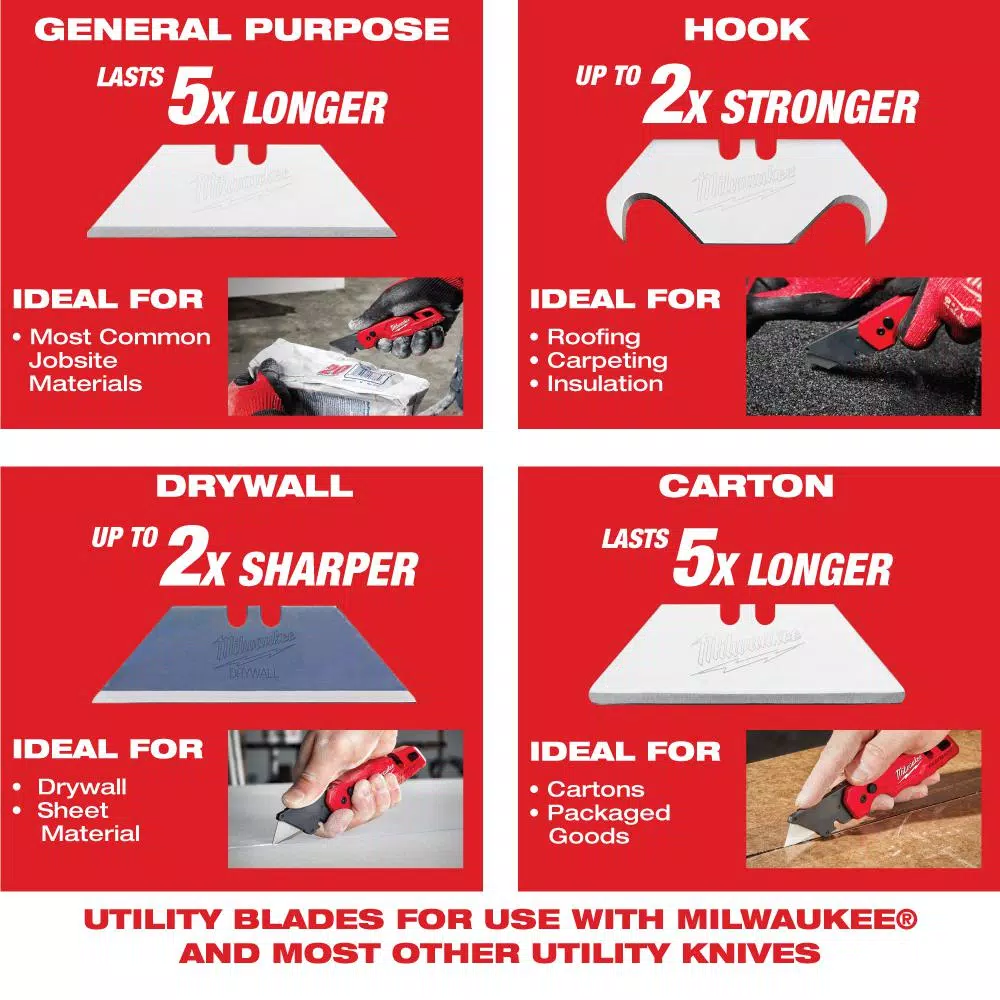 Milwaukee FASTBACK Folding Utility Knife with Blade Storage and Gut Hook
